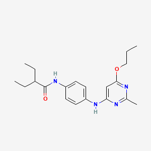 molecular formula C20H28N4O2 B2789781 2-ethyl-N-(4-((2-methyl-6-propoxypyrimidin-4-yl)amino)phenyl)butanamide CAS No. 946355-55-1