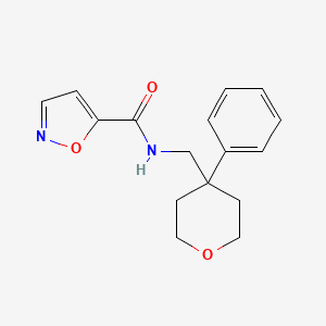 molecular formula C16H18N2O3 B2789783 N-((4-phenyltetrahydro-2H-pyran-4-yl)methyl)isoxazole-5-carboxamide CAS No. 1210865-46-5