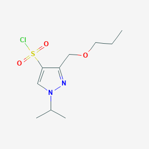 molecular formula C10H17ClN2O3S B2789791 1-isopropyl-3-(propoxymethyl)-1H-pyrazole-4-sulfonyl chloride CAS No. 1856098-05-9