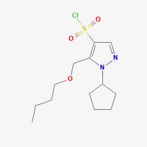 molecular formula C13H21ClN2O3S B2789793 5-(butoxymethyl)-1-cyclopentyl-1H-pyrazole-4-sulfonyl chloride CAS No. 1856099-83-6
