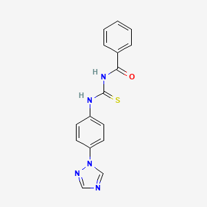 molecular formula C16H13N5OS B2789799 1-(4-(1,2,4-Triazolyl)phenyl)-3-benzoylthiourea CAS No. 1024523-05-4