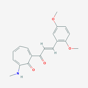 molecular formula C19H19NO4 B278980 2-[3-(2,5-Dimethoxyphenyl)acryloyl]-7-(methylamino)-2,4,6-cycloheptatrien-1-one 