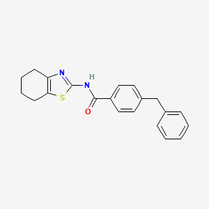 molecular formula C21H20N2OS B2789803 4-benzyl-N-(4,5,6,7-tetrahydro-1,3-benzothiazol-2-yl)benzamide CAS No. 361470-57-7