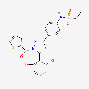 N-[4-[3-(2-chloro-6-fluorophenyl)-2-(thiophene-2-carbonyl)-3,4-dihydropyrazol-5-yl]phenyl]ethanesulfonamide