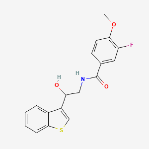 molecular formula C18H16FNO3S B2789806 N-(2-(benzo[b]thiophen-3-yl)-2-hydroxyethyl)-3-fluoro-4-methoxybenzamide CAS No. 2034346-41-1
