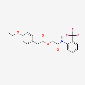 molecular formula C19H18F3NO4 B2789810 2-Oxo-2-{[2-(trifluoromethyl)phenyl]amino}ethyl (4-ethoxyphenyl)acetate CAS No. 1062186-46-2