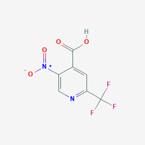 molecular formula C7H3F3N2O4 B2789826 5-Nitro-2-(trifluoromethyl)isonicotinic acid CAS No. 1804461-53-7
