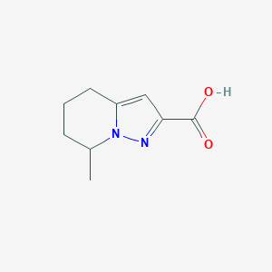 molecular formula C9H12N2O2 B2789831 7-Methyl-4,5,6,7-tetrahydropyrazolo[1,5-a]pyridine-2-carboxylic acid CAS No. 1545012-38-1