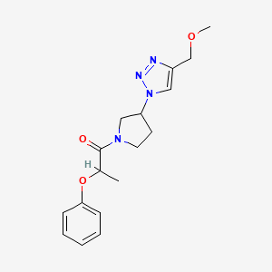 molecular formula C17H22N4O3 B2789832 1-{3-[4-(methoxymethyl)-1H-1,2,3-triazol-1-yl]pyrrolidin-1-yl}-2-phenoxypropan-1-one CAS No. 2097908-70-6