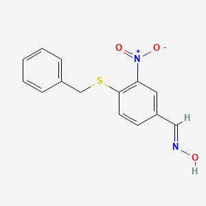 molecular formula C14H12N2O3S B2789833 4-(Benzylsulfanyl)-3-nitrobenzenecarbaldehyde oxime CAS No. 303996-22-7