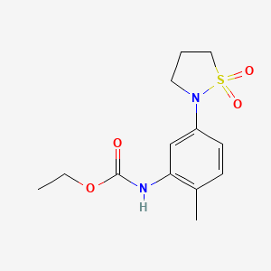 molecular formula C13H18N2O4S B2789846 Ethyl (5-(1,1-dioxidoisothiazolidin-2-yl)-2-methylphenyl)carbamate CAS No. 941994-40-7