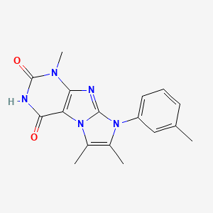 molecular formula C17H17N5O2 B2789848 1,6,7-trimethyl-8-(m-tolyl)-1H-imidazo[2,1-f]purine-2,4(3H,8H)-dione CAS No. 879438-90-1