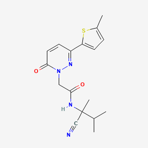 molecular formula C17H20N4O2S B2789851 N-(1-cyano-1,2-dimethylpropyl)-2-[3-(5-methylthiophen-2-yl)-6-oxo-1,6-dihydropyridazin-1-yl]acetamide CAS No. 1252295-63-8