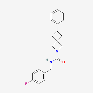 molecular formula C20H21FN2O B2789853 N-[(4-Fluorophenyl)methyl]-6-phenyl-2-azaspiro[3.3]heptane-2-carboxamide CAS No. 2379989-01-0