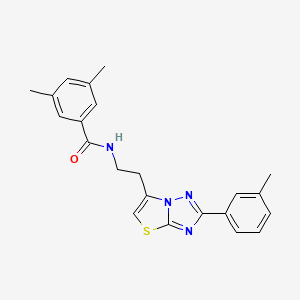 molecular formula C22H22N4OS B2789854 3,5-dimethyl-N-(2-(2-(m-tolyl)thiazolo[3,2-b][1,2,4]triazol-6-yl)ethyl)benzamide CAS No. 894048-64-7