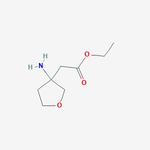 molecular formula C8H15NO3 B2789868 Ethyl 2-(3-aminooxolan-3-yl)acetate CAS No. 1432024-20-8