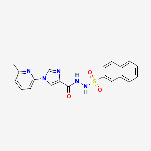 molecular formula C20H17N5O3S B2789870 N'-{[1-(6-methyl-2-pyridinyl)-1H-imidazol-4-yl]carbonyl}-2-naphthalenesulfonohydrazide CAS No. 478257-73-7