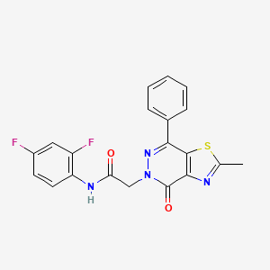 molecular formula C20H14F2N4O2S B2789889 N-(2,4-difluorophenyl)-2-(2-methyl-4-oxo-7-phenylthiazolo[4,5-d]pyridazin-5(4H)-yl)acetamide CAS No. 941986-30-7