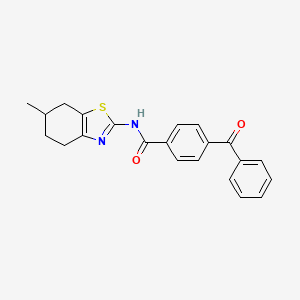 molecular formula C22H20N2O2S B2789897 4-benzoyl-N-(6-methyl-4,5,6,7-tetrahydro-1,3-benzothiazol-2-yl)benzamide CAS No. 313500-25-3