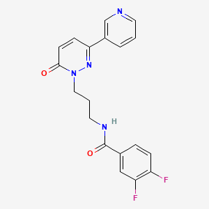 molecular formula C19H16F2N4O2 B2789903 3,4-difluoro-N-(3-(6-oxo-3-(pyridin-3-yl)pyridazin-1(6H)-yl)propyl)benzamide CAS No. 1021137-64-3