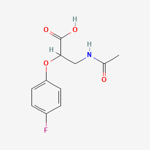 molecular formula C11H12FNO4 B2789904 3-Acetamido-2-(4-fluorophenoxy)propanoic acid CAS No. 1573595-33-1