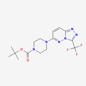 molecular formula C15H19F3N6O2 B2789905 Tert-butyl 4-[3-(trifluoromethyl)-[1,2,4]triazolo[4,3-b]pyridazin-6-yl]piperazine-1-carboxylate CAS No. 1166819-50-6
