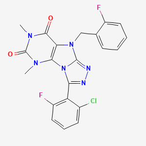 8-(2-Chloro-6-fluorophenyl)-5-[(2-fluorophenyl)methyl]-1,3-dimethylpurino[8,9-c][1,2,4]triazole-2,4-dione