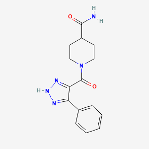 molecular formula C15H17N5O2 B2789921 1-(4-phenyl-1H-1,2,3-triazole-5-carbonyl)piperidine-4-carboxamide CAS No. 1798458-27-1