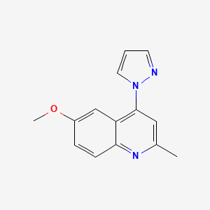 molecular formula C14H13N3O B2789928 6-Methoxy-2-methyl-4-(1H-pyrazol-1-yl)quinoline CAS No. 1328983-67-0