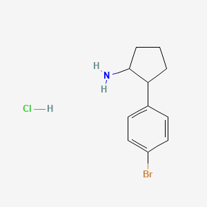molecular formula C11H15BrClN B2789932 2-(4-Bromophenyl)cyclopentan-1-amine;hydrochloride CAS No. 2243514-65-8