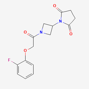 molecular formula C15H15FN2O4 B2789934 1-(1-(2-(2-Fluorophenoxy)acetyl)azetidin-3-yl)pyrrolidine-2,5-dione CAS No. 1795422-53-5