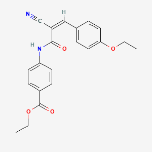 molecular formula C21H20N2O4 B2789935 ethyl 4-[[(Z)-2-cyano-3-(4-ethoxyphenyl)prop-2-enoyl]amino]benzoate CAS No. 347319-88-4