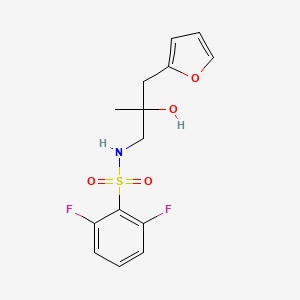 molecular formula C14H15F2NO4S B2789936 2,6-difluoro-N-(3-(furan-2-yl)-2-hydroxy-2-methylpropyl)benzenesulfonamide CAS No. 1790194-89-6