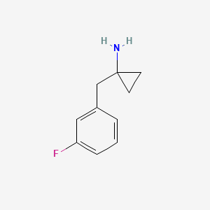 molecular formula C10H12FN B2789937 1-[(3-Fluorophenyl)methyl]cyclopropan-1-amine CAS No. 1247813-35-9