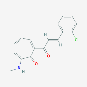 molecular formula C17H14ClNO2 B278994 2-[3-(2-Chlorophenyl)acryloyl]-7-(methylamino)-2,4,6-cycloheptatrien-1-one 