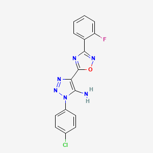 molecular formula C16H10ClFN6O B2789940 1-(4-chlorophenyl)-4-[3-(2-fluorophenyl)-1,2,4-oxadiazol-5-yl]-1H-1,2,3-triazol-5-amine CAS No. 892769-39-0