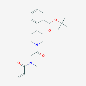 molecular formula C22H30N2O4 B2789944 Tert-butyl 2-[1-[2-[methyl(prop-2-enoyl)amino]acetyl]piperidin-4-yl]benzoate CAS No. 2361886-74-8