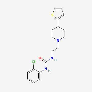 molecular formula C18H22ClN3OS B2789946 1-(2-Chlorophenyl)-3-(2-(4-(thiophen-2-yl)piperidin-1-yl)ethyl)urea CAS No. 1428350-22-4