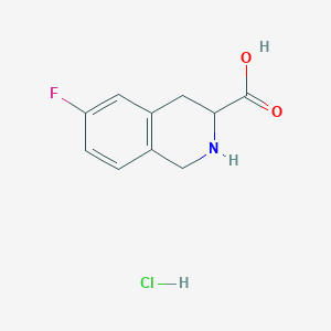 molecular formula C10H11ClFNO2 B2789950 6-Fluoro-1,2,3,4-tetrahydroisoquinoline-3-carboxylic acid;hydrochloride CAS No. 2230803-97-9