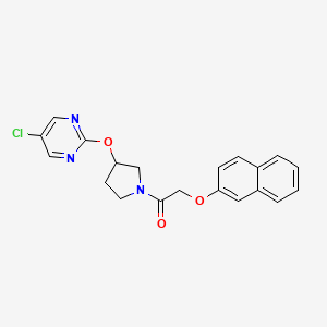 molecular formula C20H18ClN3O3 B2789951 1-(3-((5-Chloropyrimidin-2-yl)oxy)pyrrolidin-1-yl)-2-(naphthalen-2-yloxy)ethanone CAS No. 2034469-99-1