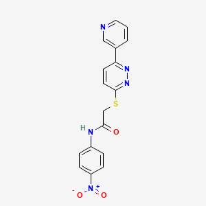 molecular formula C17H13N5O3S B2789954 N-(4-nitrophenyl)-2-(6-pyridin-3-ylpyridazin-3-yl)sulfanylacetamide CAS No. 872987-59-2