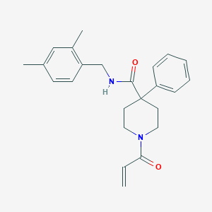 molecular formula C24H28N2O2 B2789960 N-[(2,4-Dimethylphenyl)methyl]-4-phenyl-1-prop-2-enoylpiperidine-4-carboxamide CAS No. 2201431-01-6