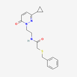 molecular formula C18H21N3O2S B2789961 2-(benzylthio)-N-(2-(3-cyclopropyl-6-oxopyridazin-1(6H)-yl)ethyl)acetamide CAS No. 2034533-96-3