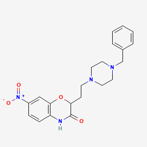 molecular formula C21H24N4O4 B2789965 2-[2-(4-benzylpiperazino)ethyl]-7-nitro-2H-1,4-benzoxazin-3(4H)-one CAS No. 860611-80-9