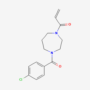 molecular formula C15H17ClN2O2 B2789977 1-[4-(4-Chlorobenzoyl)-1,4-diazepan-1-yl]prop-2-en-1-one CAS No. 2196076-67-0