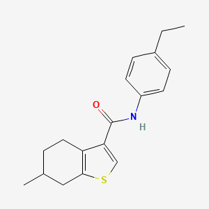 molecular formula C18H21NOS B2789984 N-(4-ethylphenyl)-6-methyl-4,5,6,7-tetrahydro-1-benzothiophene-3-carboxamide CAS No. 846591-02-4