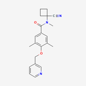 molecular formula C21H23N3O2 B2789991 N-(1-cyanocyclobutyl)-N,3,5-trimethyl-4-[(pyridin-3-yl)methoxy]benzamide CAS No. 1258687-88-5