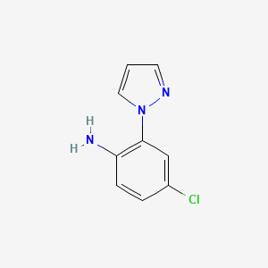 molecular formula C9H8ClN3 B2789992 4-chloro-2-(1H-pyrazol-1-yl)aniline CAS No. 947154-37-2