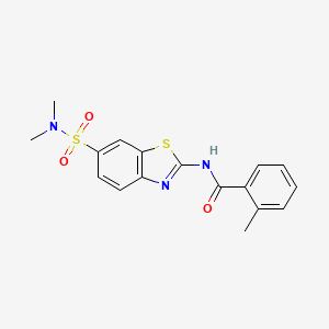 molecular formula C17H17N3O3S2 B2789999 N-(6-(N,N-dimethylsulfamoyl)benzo[d]thiazol-2-yl)-2-methylbenzamide CAS No. 923113-46-6