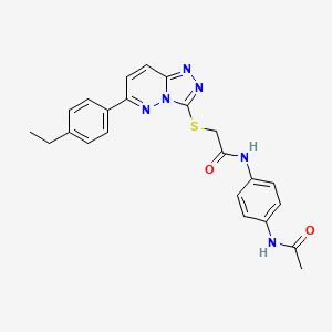 molecular formula C23H22N6O2S B2790002 N-(4-acetamidophenyl)-2-((6-(4-ethylphenyl)-[1,2,4]triazolo[4,3-b]pyridazin-3-yl)thio)acetamide CAS No. 894049-06-0